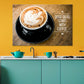 Cup of Coffee on Wooden Quote Print 100% Australian Made Stretched Canvas Ready to Hang - KR-103