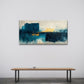 Teal Gold Abstract Texture Minimalist Design Wall Art Canvas Office Home Framed 120x60cm