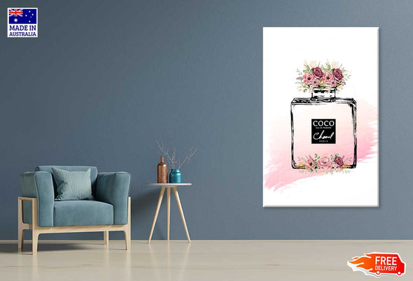 Colorful Flowers & Perfume Bottle Fashion Print 100% Australian Made Stretched Canvas Ready to Hang -  FS - 160