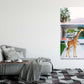 Giraffe Near Pool Fashion Design Print 100% Australian Made Stretched Canvas Ready to Hang -  FS - 117