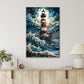 Textured Art Of A Lighthouse Print 100% Australian Made 40x60cm Stretched Canvas Ready to Hang