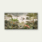Vintage Tropical Jungle Crane Scene Wall Art Canvas Office Home Room Framed 120x60cm