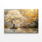 Golden Majestic Tree Lake Mountains Print 100% Australian Made 60x40cm Stretched Canvas Ready to Hang