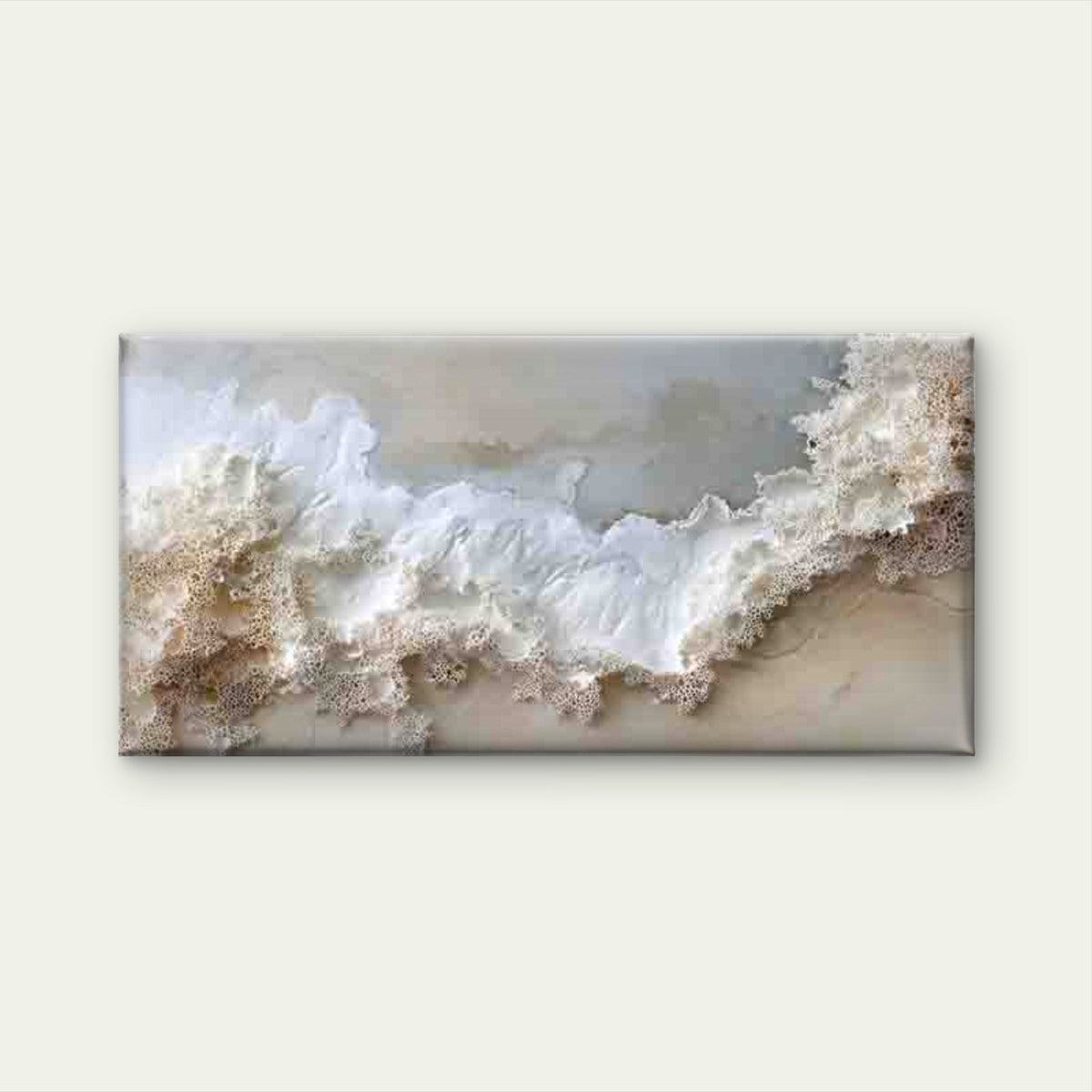 Abstract Ocean Waves Sandy Wall Art Canvas Office Home Room Framed 120x60cm