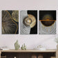 3pcs Golden Tinsel Abstract Light Luxury Metal Print Ready to Hang Art