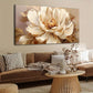 White Floral Beige & Golden Accent Wall Art canvas office home room framed 120x60cm