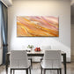 Peach Metallic Satin Ripple Wall Art Canvas Office Home Room Framed 120x60cm