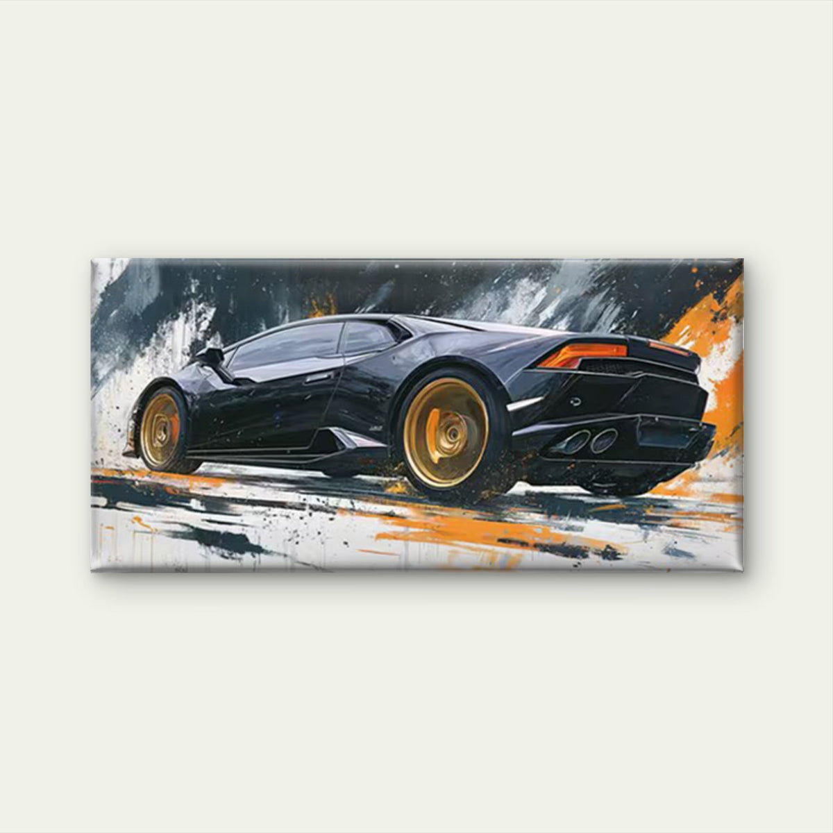 Graffiti Abstract Racing Car Wall Art Canvas Office Home Room Framed 80x45cm