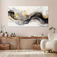 Modern Abstract Black Marble Design Wall Art wall canvas office home room framed 120x60cm