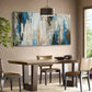 Abstract Vintage Grey Blue Wall Art canvas office home room framed 120x60cm