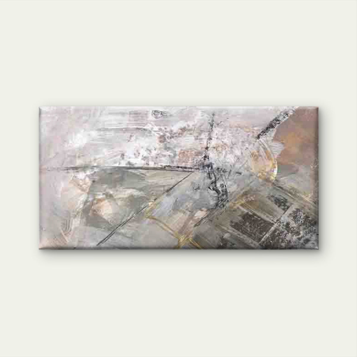 Abstract with Golden Leaf Accen Wall Art Canvas Office Home Room Framed 120x60cm
