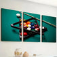 3pcs Modern And Stylish Billiards Sports Art Pool Wall Art Set Canvas Framed 40x60cm - High Quality Print 100% Australian Made Wall Canvas Ready to Hang