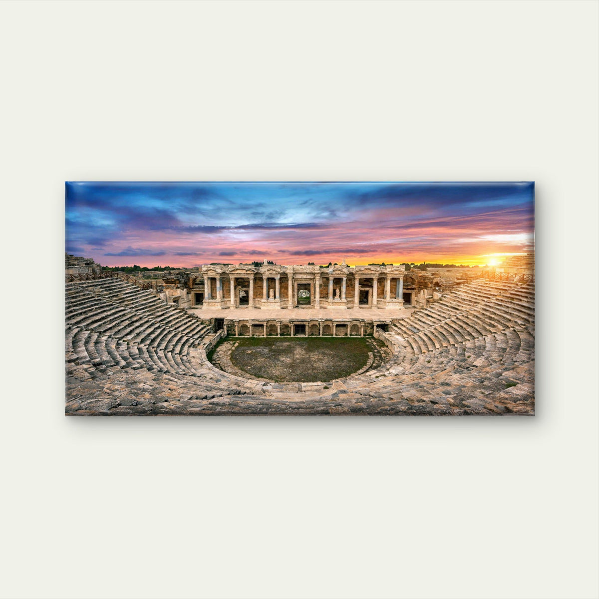 Amphitheater Ancient City Wall Art Canvas Office Home Room Framed 80x45cm