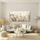 Modern Beige Banana Leaf Palm Wall Art Canvas Office Home Room Framed 120x60cm