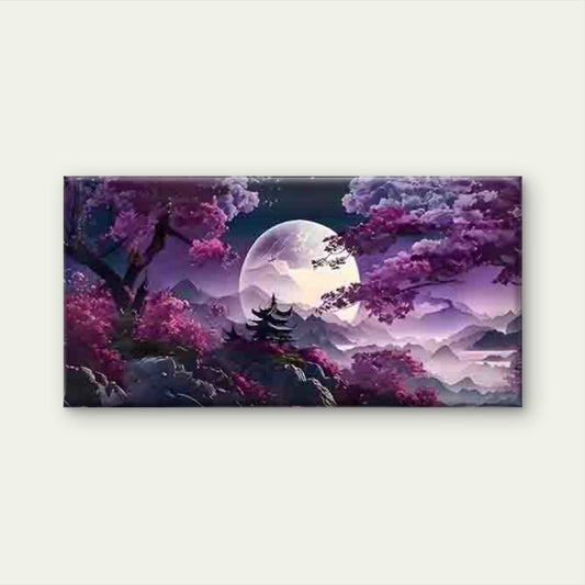Abstract Japanese Landscape Wall Art Canvas Office Home Room Framed 80x45cm