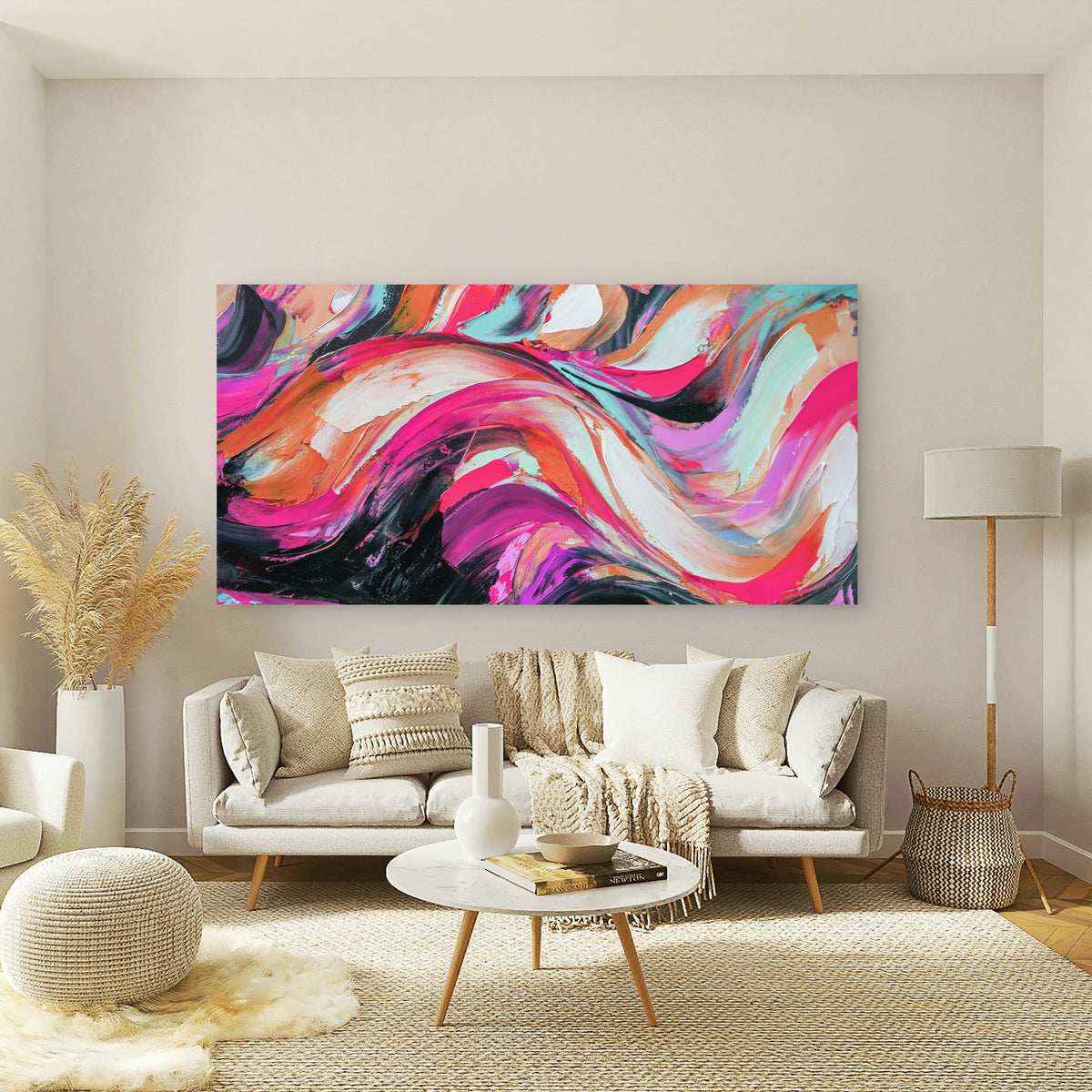 Deep Saturated Hues Of Color Wall Art Canvas Office Home Room Framed 120x60cm