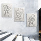 3pcs Abstract Black & White Minimalist Line Art Metal Print Ready to Hang Art