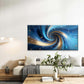 Blue And Golden Abstract Swirl Wall Art Canvas Office Home Room Framed 120x60cm