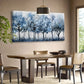 Classic Modern Abstract Forest Blue Trees Wall Art canvas office home room framed 80x45cm