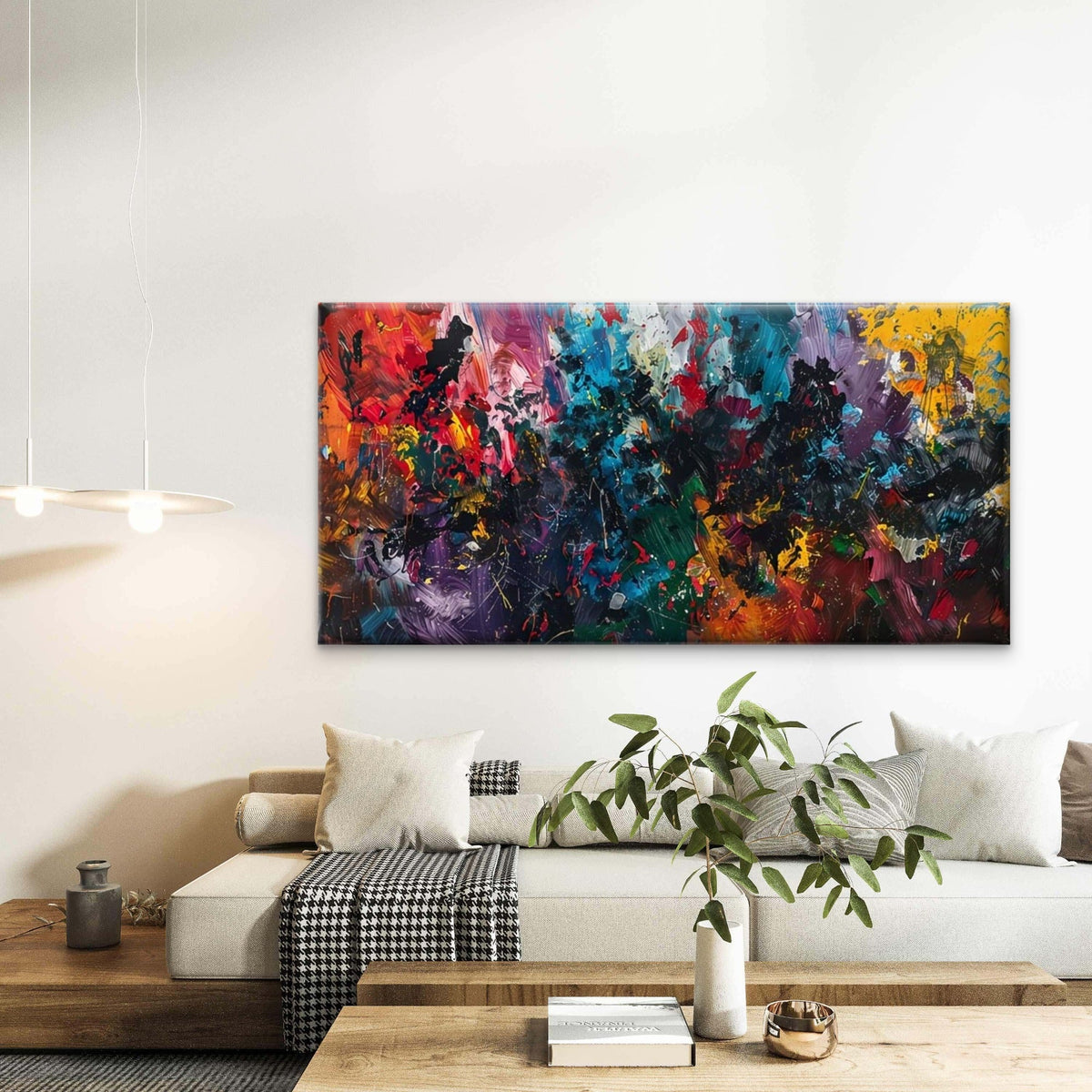 Abstract Colorful Galaxy Wall Art Canvas Office Home Room Framed 120x60cm