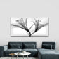 Greyscale Flowers Painting Wall Art Canvas Office Home Room Framed 80x45cm