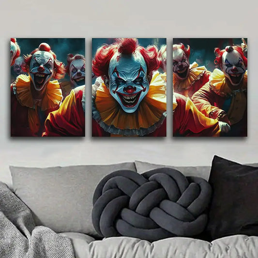 3pcs The Clown at the Party Metal Print Ready to Hang Art