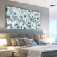 Grey and White Blossom Botanical Wall Art canvas office home room framed 80x45cm