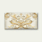 White Gold Baroque Damask Art Wall Art Canvas Office Home Room Framed 120x60cm
