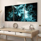 3pcs Ghost Fox Animal Abstract Art Scary Wall Art Set Canvas Framed 40x60cm - High Quality Print 100% Australian Made Wall Canvas Ready to Hang