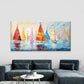 Colorful Sailboats Painting Wall Art Canvas Office Home Room Framed 80x45cm