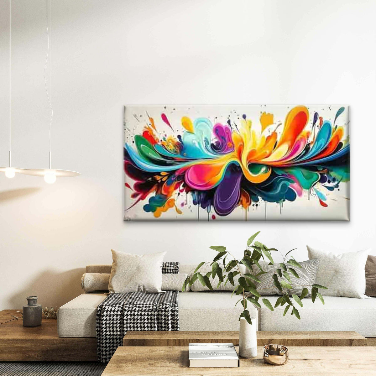Colorful Abstract Art Painting Wall Art Canvas Office Home Room Framed 120x60cm