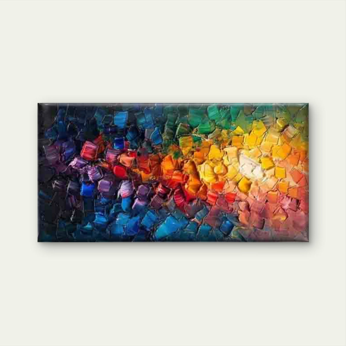 Abstract A Rainbow of Colors Wall Art Canvas Office Home Room Framed 120x60cm