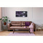 Black & White Night Sea Full Moon & Purple Flowers Calming Nature Wall Art canvas office home room framed 120x60cm