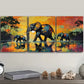3pcs The Elephant is Walking Metal Print Ready to Hang Art