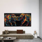 Two Bulls Confrontation Wall Art Canvas Office Home Room Framed 120x60cm