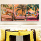 3pcs Featuring a Tiger Resting on a Sofa Metal Print Ready to Hang Art