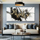 Black Line Art Abstract Grunge Style Wall Art canvas office home room framed 120x60cm