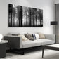Foggy Forest Black & White Big Trees Wall Art canvas office home room framed 120x60cm