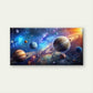 Depiction of Planets in Space Wall Art Canvas Office Home Room Framed 120x60cm