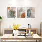 3pcs Bohemian Abstract Leaf Warm Tone Botanical Metal Print Ready to Hang Art