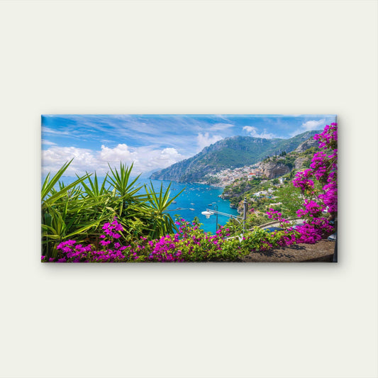 Italy Coastal Landscape Wall Art Canvas Office Home Room Framed 80x45cm