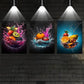 3pcs Vibrant Abstract Fruit Water Splash Metal Print Ready to Hang Art
