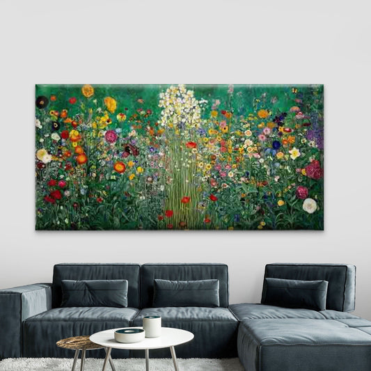 Garden Path with Butterflies Wall Art Canvas Office Home Room Framed 120x60cm
