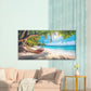 Hammock Tropical Paradise Sea Wall Art Canvas Office Home Room Framed 120x60cm