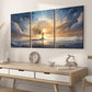 3pcs Modern Fantasy Landscape Abstract Art Sunrise Wall Art Set Canvas Framed 60x90cm - High Quality Print 100% Australian Made Wall Canvas Ready to Hang