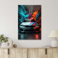 Shining Unique Luxury Car with Colorful Smoke Paint Print 100% Australian Made 40x60cm Stretched Canvas Ready to Hang