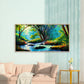 Forest River Green Autumn Decor Wall Art Canvas Office Home Room Framed 120x60cm