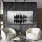 Misty Forest Reflections Wall Art Canvas Office Home Room Framed 120x60cm