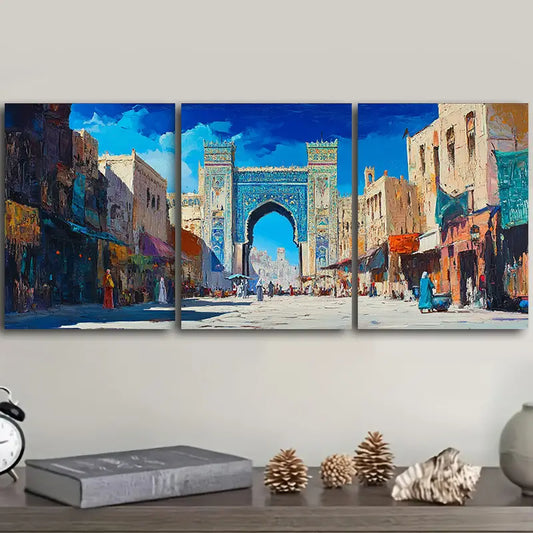 3pcs Coloured gate picture Metal Print Ready to Hang Art