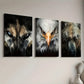 3pcs Ferocious Animals Gaze At Modern Fashion Art Wall Art Set Canvas Framed 40x60cm - High Quality Print 100% Australian Made Wall Canvas Ready to Hang